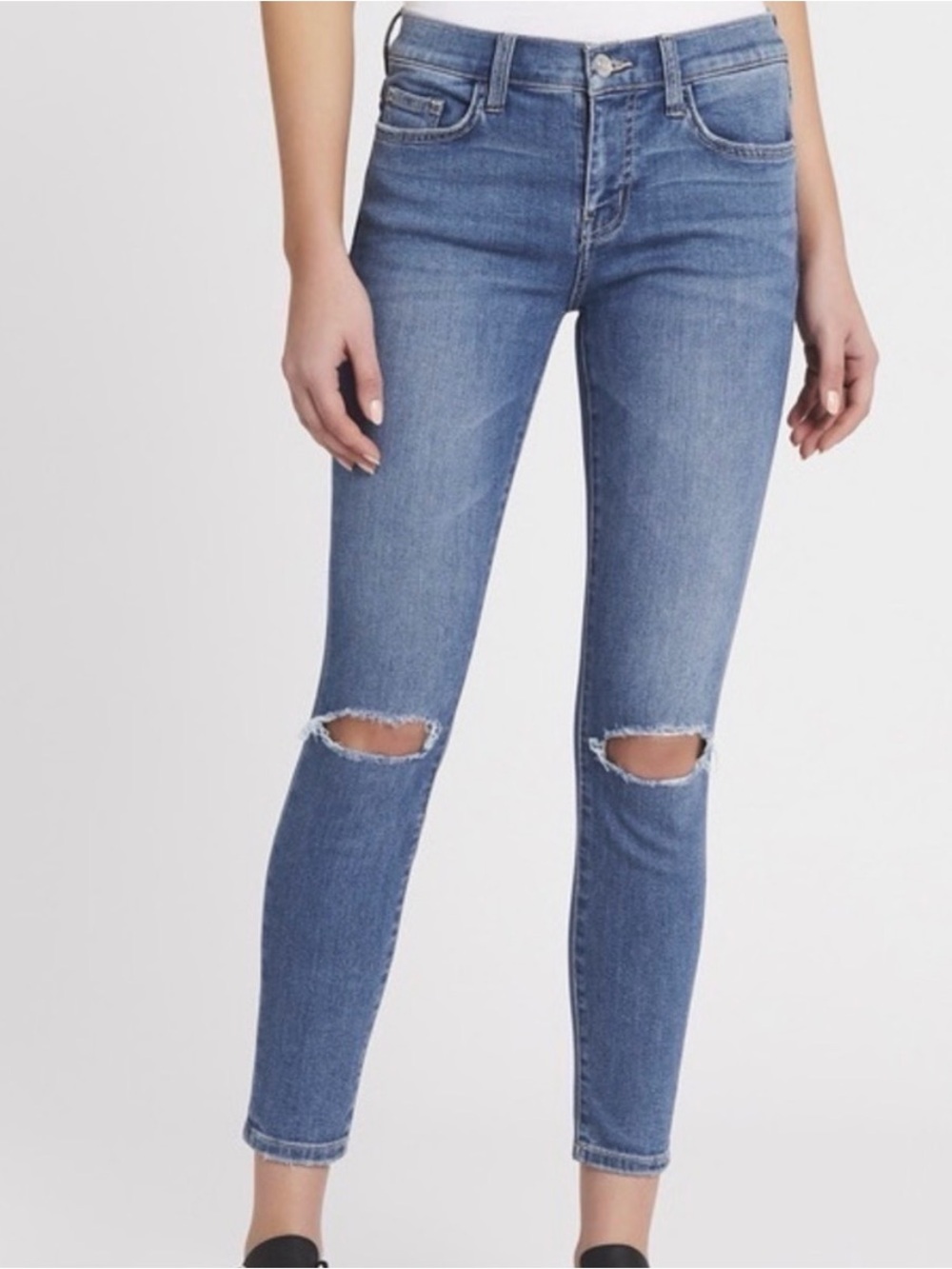 Current/Elliott The Stiletto Skinny Jeans 2 Year Destroy Stretch Indigo Sz 32